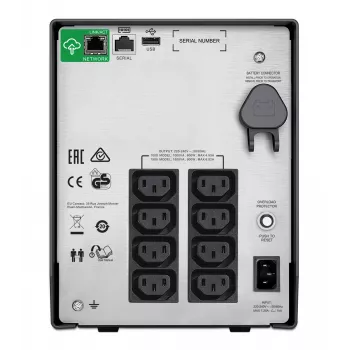 APC Smart-UPS SMC1500IC - 8x C13, USB, SmartConnect, 1500VA, Line-Interactive, 1,5 kVA, 900 W, senoidal, 170 V, 300 V