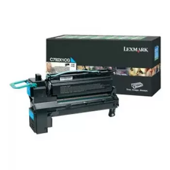 Cartucho de tóner Lexmark C792X1CG 10000 páginas cian