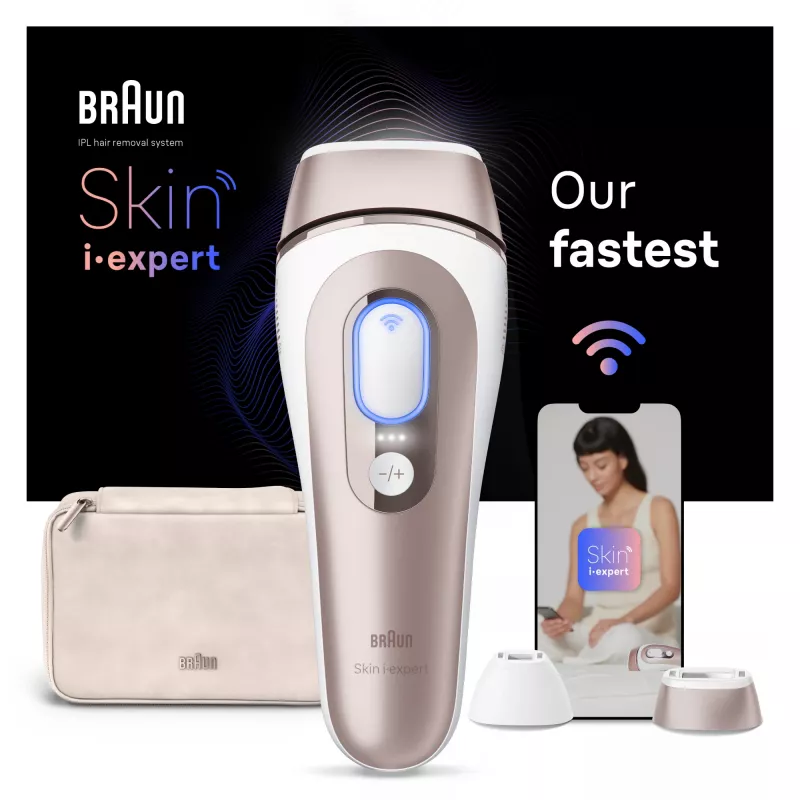 Braun Skin i-expert PL7147 Luz pulsada intensa (IPL) Oro rosa, Blanco