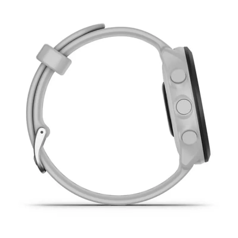 Smartwatch GARMIN Forerunner 55 — 42 mm reloj deportivo redondo, GPS/GLONASS/Galileo, 14 días de batería, 5 ATM, correa de silicona blanca