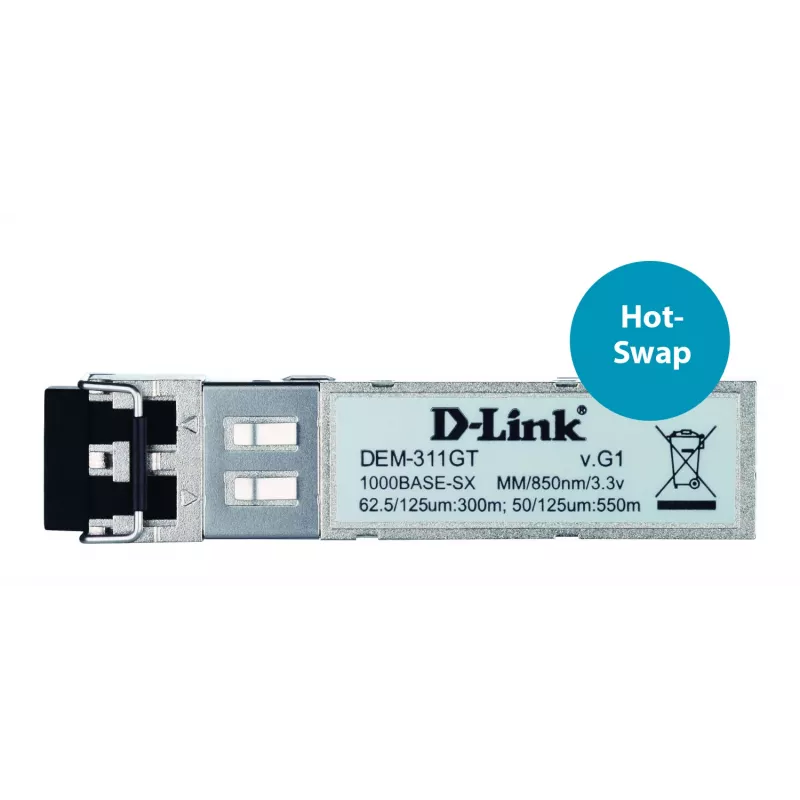 D-Link Mini-GBIC SFP de 1 puerto a 1000BaseSX, 550 m para todos