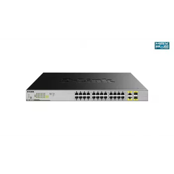 Switch D-Link no gestionado PoE Gigabit de sobremesa de 24 puertos con 2 puertos combo 100/1000Mbps
