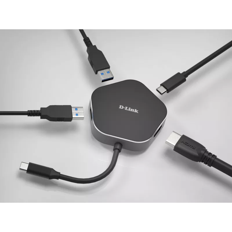 Hub USB-C 4 en 1 D-Link con HDMI y Power Delivery