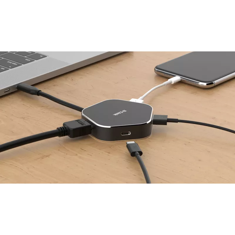 Hub USB-C 4 en 1 D-Link con HDMI y Power Delivery