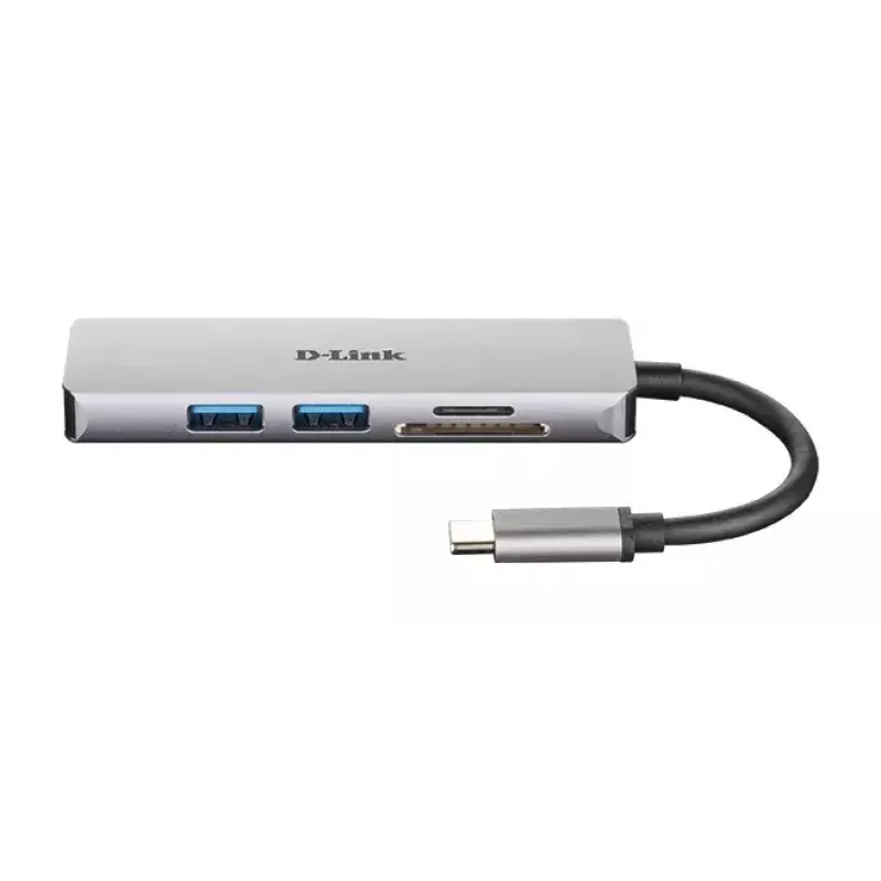 Hub USB-C 5 en 1 D-Link con HDMI y lector de tarjetas SD/microSD
