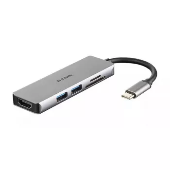 Hub USB-C 5 en 1 D-Link con HDMI y lector de tarjetas SD/microSD