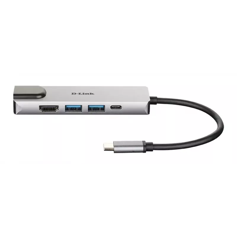 Hub USB-C 5 en 1 D-Link con HDMI/Ethernet y Power Delivery