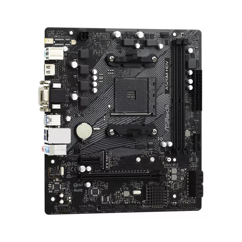 Placa base ASRock A520M-HDV AM4 AMD A520 2 X DDR4 USB 3.2 SATA 3 Audio HD 7.1ch mATX