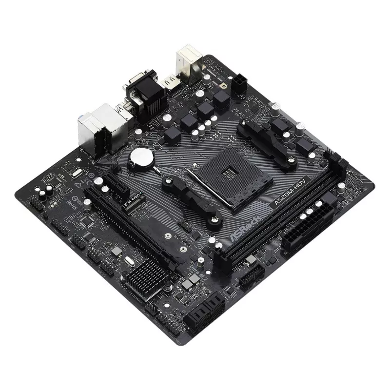 Placa base ASRock A520M-HDV AM4 AMD A520 2 X DDR4 USB 3.2 SATA 3 Audio HD 7.1ch mATX