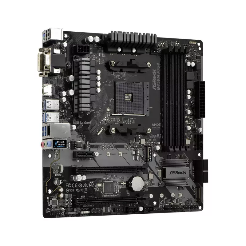 Placa base ASRock B450M PRO4 AMD B450 Socket AM4 micro ATX
