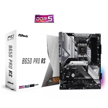 Placa base ASRock B650 Pro RS — ATX, Socket AM5, AMD B650, DDR5, 4 DIMM, 128 GB, 2,5 Gb LAN, 1x M.2, HDMI, DisplayPort