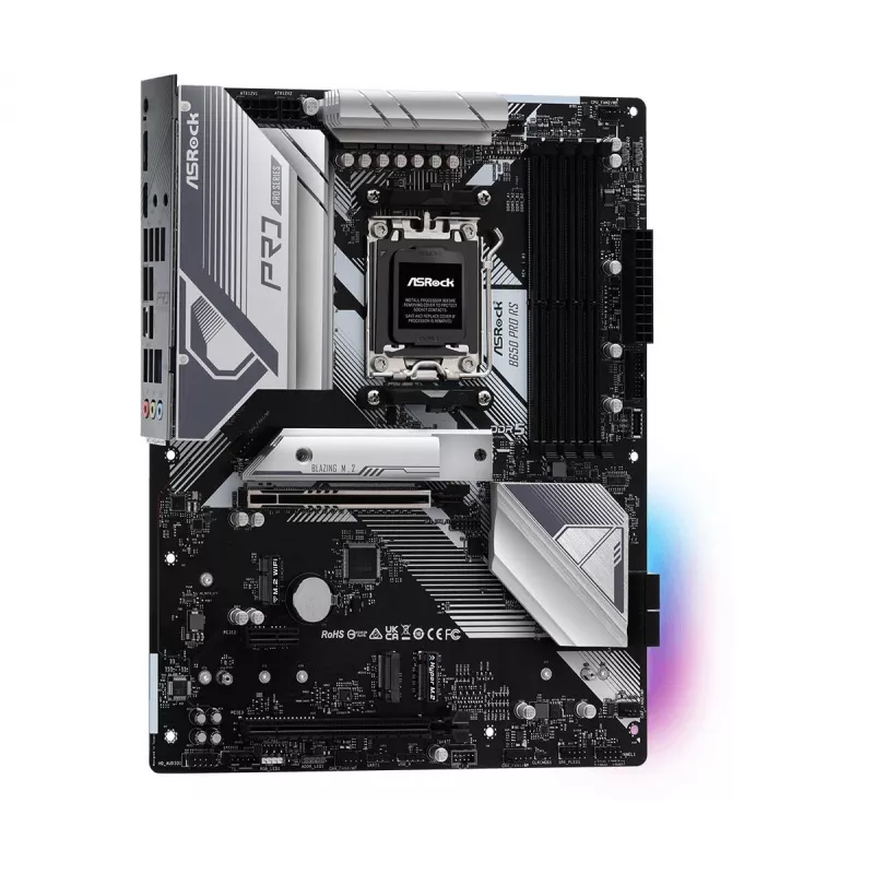 Placa base ASRock B650 Pro RS — ATX, Socket AM5, AMD B650, DDR5, 4 DIMM, 128 GB, 2,5 Gb LAN, 1x M.2, HDMI, DisplayPort