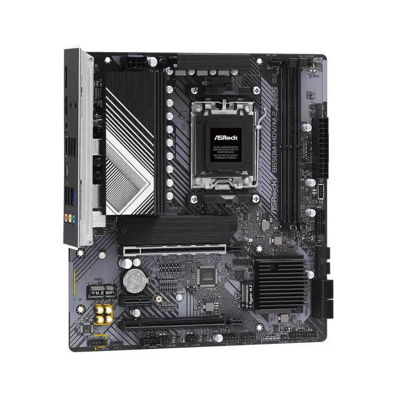 Placa base ASRock B650M-HDV/M.2 micro ATX — AMD B650, Socket AM5, DDR5, 2 ranuras de memoria, 64 GB, M.2 y SATA III