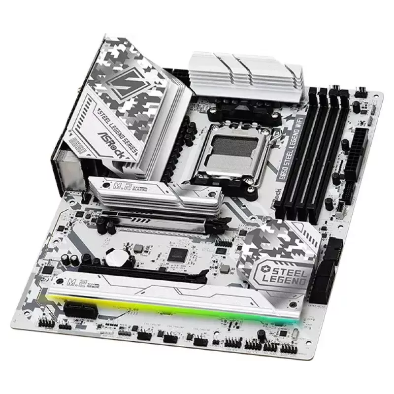Placa base ASRock B650 Steel Legend WiFi — AMD B650, Socket AM5, ATX, DDR5, 4x DIMM, 192 GB, Wi‑Fi 6E, 2,5 Gb LAN