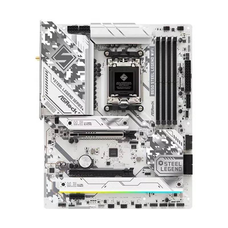 Placa base ASRock B650 Steel Legend WiFi — AMD B650, Socket AM5, ATX, DDR5, 4x DIMM, 192 GB, Wi‑Fi 6E, 2,5 Gb LAN