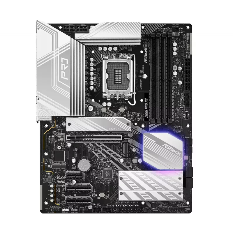 Placa base ASRock Z890 Pro RS — Intel Z890, LGA 1851, ATX, 4x ranuras DDR5, PCIe Gen5 x16, 2.5Gb LAN, Thunderbolt 4