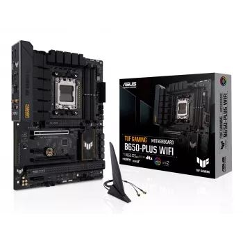 Placa base ASUS TUF GAMING B650-PLUS WIFI — AMD B650, Socket AM5, ATX, DDR5, 4 DIMM, Wi-Fi 6, LAN 2.5Gb, 3x M.2