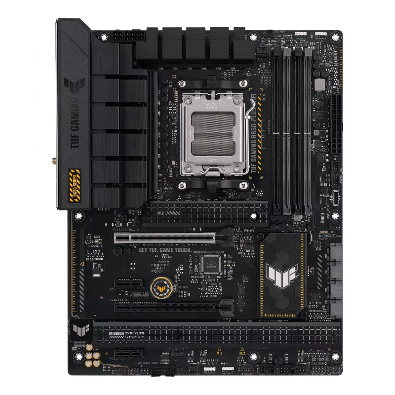 Placa base ASUS TUF GAMING B650-PLUS WIFI — AMD B650, Socket AM5, ATX, DDR5, 4 DIMM, Wi-Fi 6, LAN 2.5Gb, 3x M.2