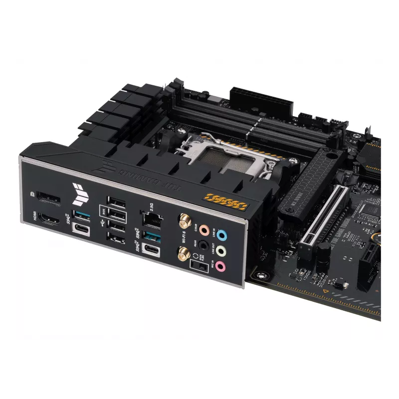 Placa base ASUS TUF GAMING B650-PLUS WIFI — AMD B650, Socket AM5, ATX, DDR5, 4 DIMM, Wi-Fi 6, LAN 2.5Gb, 3x M.2