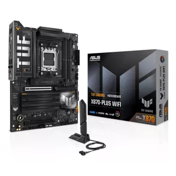 Placa base ASUS TUF GAMING X870-PLUS WIFI — AMD X870, Socket AM5, ATX, DDR5, 4 DIMM, Wi-Fi 7, Bluetooth 5.4