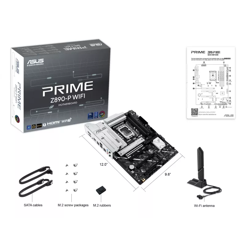 Placa base ASUS PRIME Z890-P WIFI Intel Z890 LGA 1851 ATX, DDR5, 4x DIMM, 4x M.2, Wi-Fi 7, LAN 2.5Gb