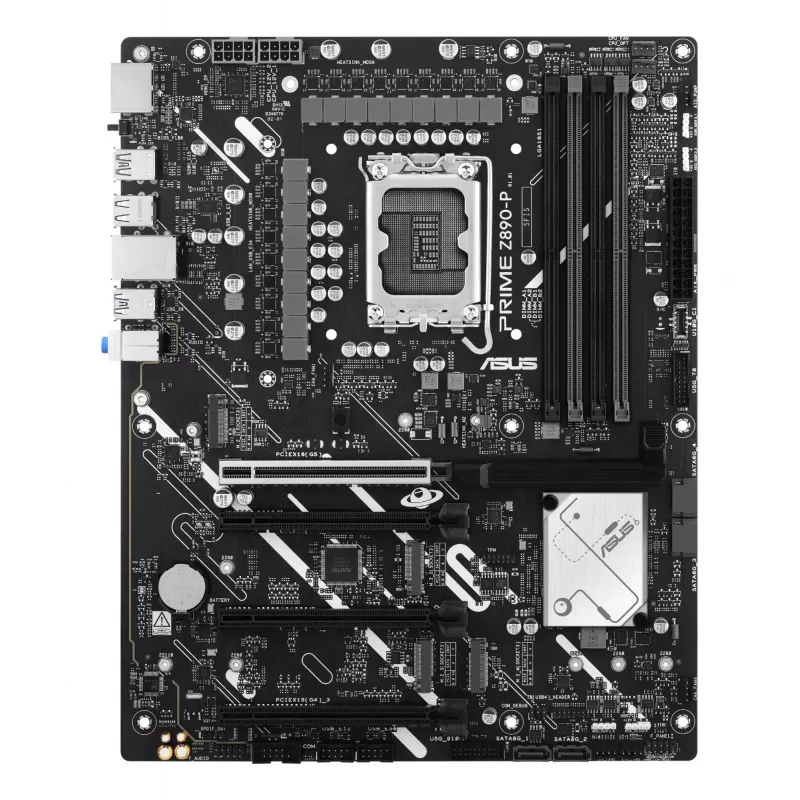 Placa base ASUS PRIME Z890-P — Intel Z890, LGA 1851, ATX, DDR5, 4x DIMM, 192GB, 4x M.2, LAN 2,5Gb, HDMI 2.1, 1x USB-C