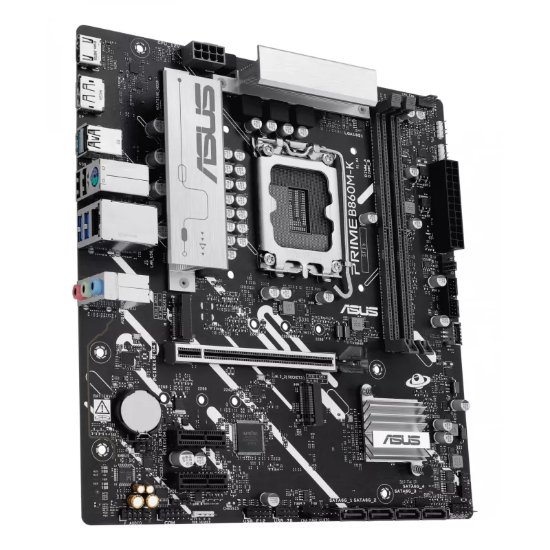 Placa base ASUS PRIME B860M-K — Intel B860, LGA 1851, micro ATX, DDR5, 2x M.2, 2 DIMM, LAN 2.5Gb