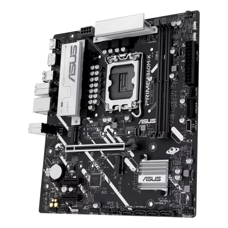 Placa base ASUS PRIME B860M-K — Intel B860, LGA 1851, micro ATX, DDR5, 2x M.2, 2 DIMM, LAN 2.5Gb