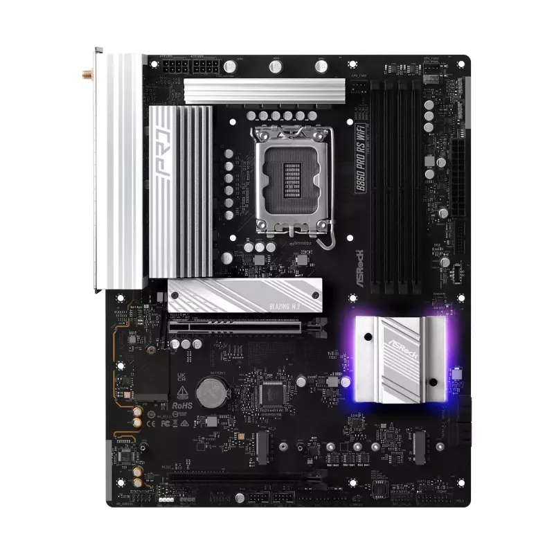 Placa base ASRock B860 Pro RS WiFi Intel B860 LGA1851 ATX, 4x ranuras DDR5, 256GB, Wi-Fi 6E, 2.5GbE