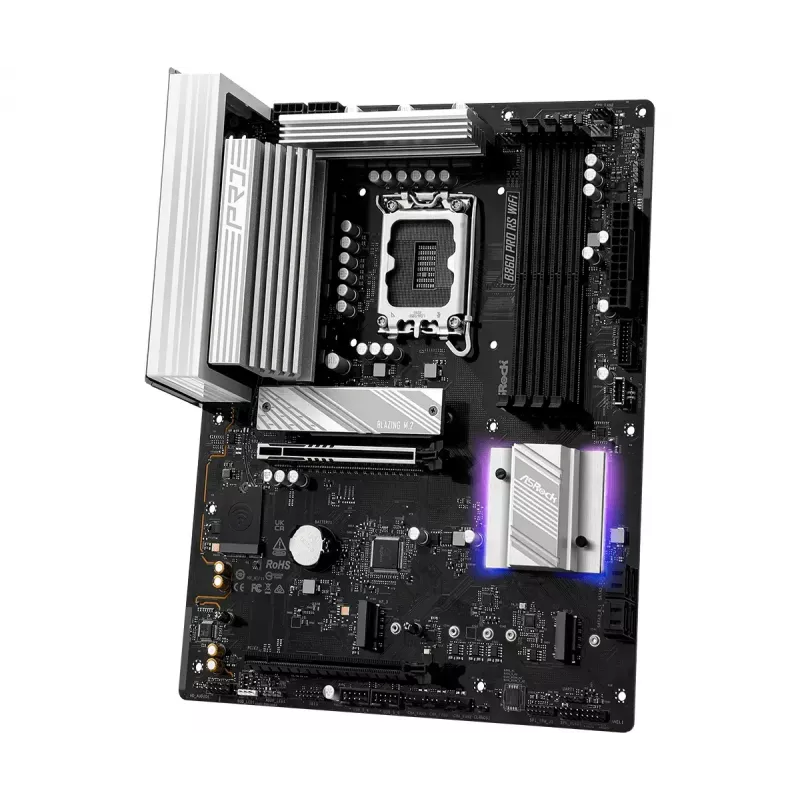 Placa base ASRock B860 Pro RS WiFi Intel B860 LGA1851 ATX, 4x ranuras DDR5, 256GB, Wi-Fi 6E, 2.5GbE