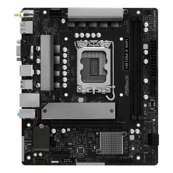 Placa base ASRock H810M-X WiFi — Intel H810, LGA 1851, microATX, DDR5, 2 DIMM, 128GB, Wi-Fi 5, LAN 2.5Gb, M.2, SATA III