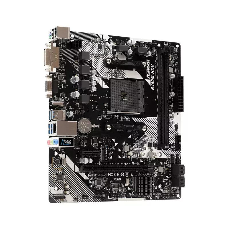 Placa base ASRock B450M-HDV R4.0 AMD B450 Socket AM4 micro ATX