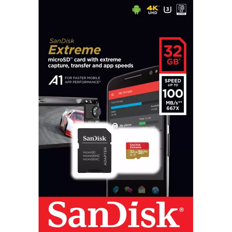 Memoria flash SanDisk 32 GB MicroSDHC UHS-I Class 10 SDSQXAF-032G-GN6MA