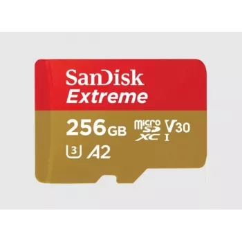 Tarjeta de memoria MicroSDXC SANDISK SDSQXAV-256G-GN6MA 256 GB UHS-I U3 V30 190 MB/s lectura 130 MB/s escritura rojo