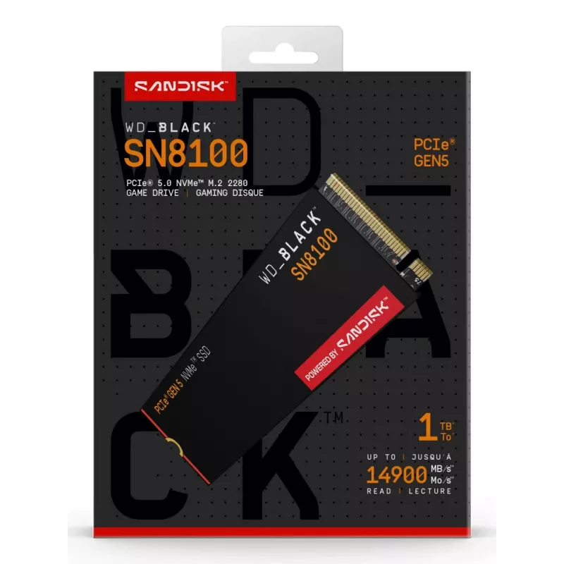 SSD Western Digital 1 TB M.2 PCI Express 5.0 negro SN8100