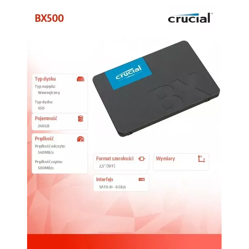 CRUCIAL BX500 240GB SSD, 2.5