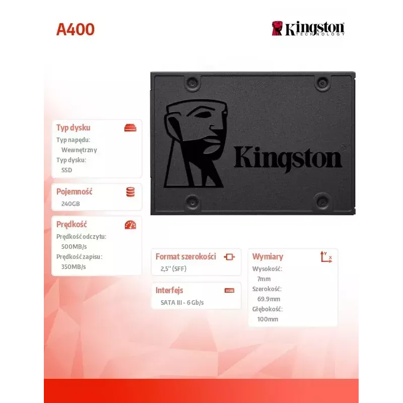 Kingston 240GB A400 SATA 3 2,5