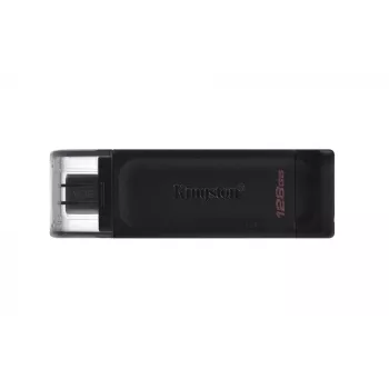 Kingston Technology DataTraveler 128GB USB-C 3.2 Gen 1 70, 128 GB, USB Type-C, 3.2 Gen 1 (3.1 Gen 1), tapa, 7 g, negro