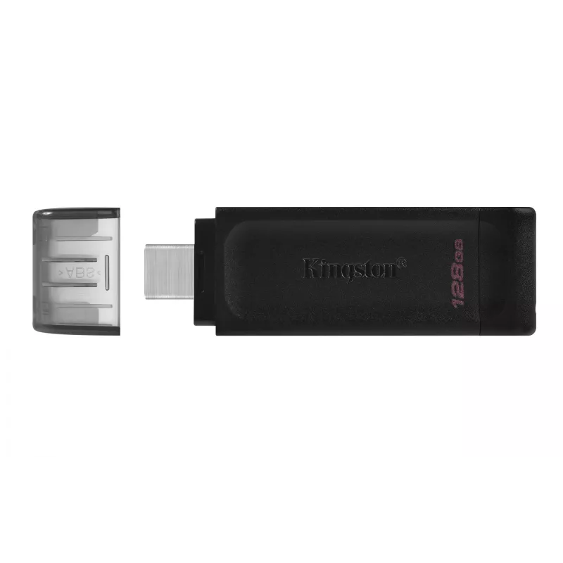 Kingston Technology DataTraveler 128GB USB-C 3.2 Gen 1 70, 128 GB, USB Type-C, 3.2 Gen 1 (3.1 Gen 1), tapa, 7 g, negro