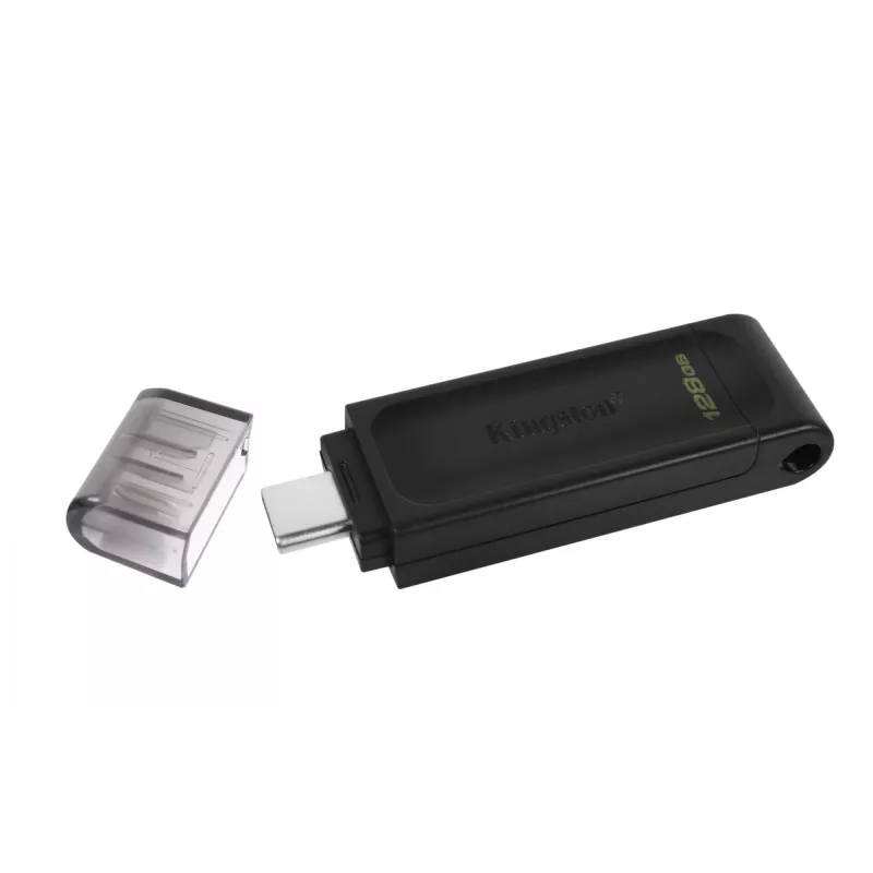 Kingston Technology DataTraveler 128GB USB-C 3.2 Gen 1 70, 128 GB, USB Type-C, 3.2 Gen 1 (3.1 Gen 1), tapa, 7 g, negro