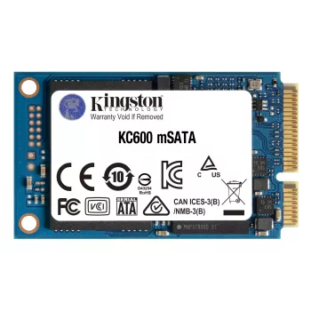 Kingston Technology SSD KC600 SATA3 mSATA de 256G, 256 GB, mSATA, 550 MB/s, 6 Gbit/s