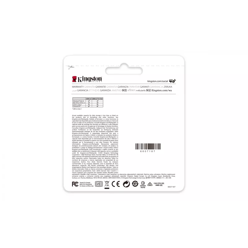 Kingston Technology DataTraveler 128GB USB3.2 Gen1 Exodia M (negro + rojo)