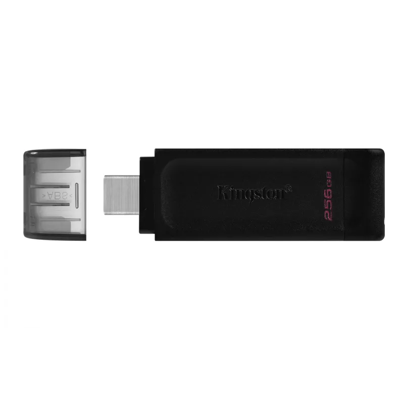 Kingston Technology DataTraveler 256GB USB-C 3.2 Gen 1 70, 256 GB, USB Type-C, 3.2 Gen 1 (3.1 Gen 1), tapa, 7 g, negro