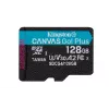 Kingston Technology 128 GB microSDXC Canvas Go Plus Gen4 200 MB/s A2 U3 V30 tarjeta + adaptador
