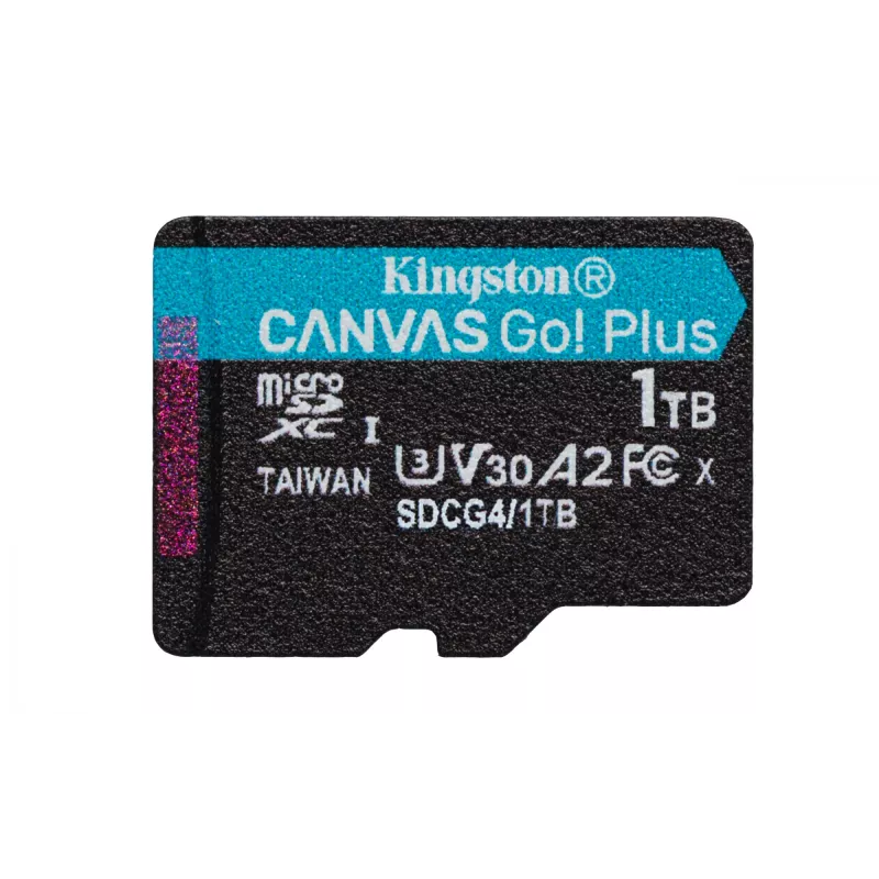 Kingston Technology 1TB microSDXC Canvas Go Plus Gen4 200MB/s A2 U3 V30 tarjeta + adaptador