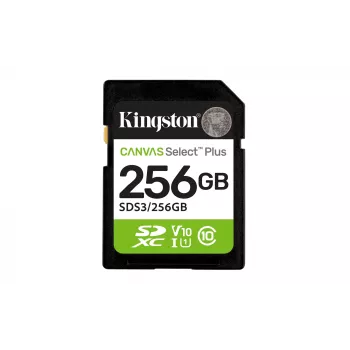 Tarjeta de memoria SDXC KINGSTON Canvas Select Plus Gen3 256GB SD UHS‑I 150MB/s C10 U1 V10