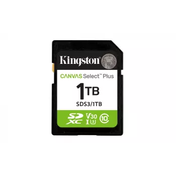 Tarjeta de memoria SD KINGSTON Canvas Select Plus Gen3 1TB SDXC UHS-I V30 U3 Class 10, 150 MB/s