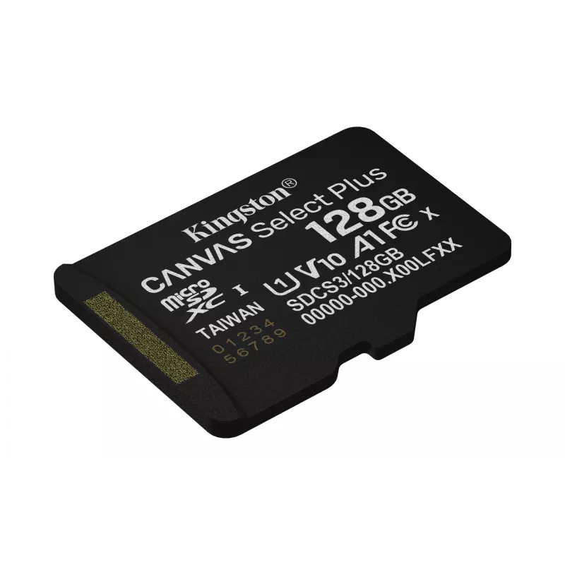 Kingston Technology 128GB microSDXC Canvas Select Plus Gen3 150MB/s A1 tarjeta + adaptador