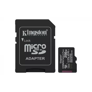 Tarjeta de memoria microSDXC KINGSTON 256 GB UHS‑I Canvas Select Plus Gen3, Class 10, 150 MB/s, A1, V10
