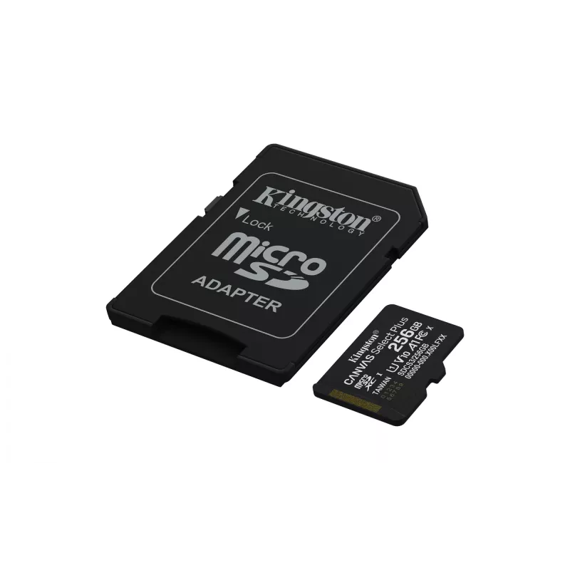 Tarjeta de memoria microSDXC KINGSTON 256 GB UHS‑I Canvas Select Plus Gen3, Class 10, 150 MB/s, A1, V10